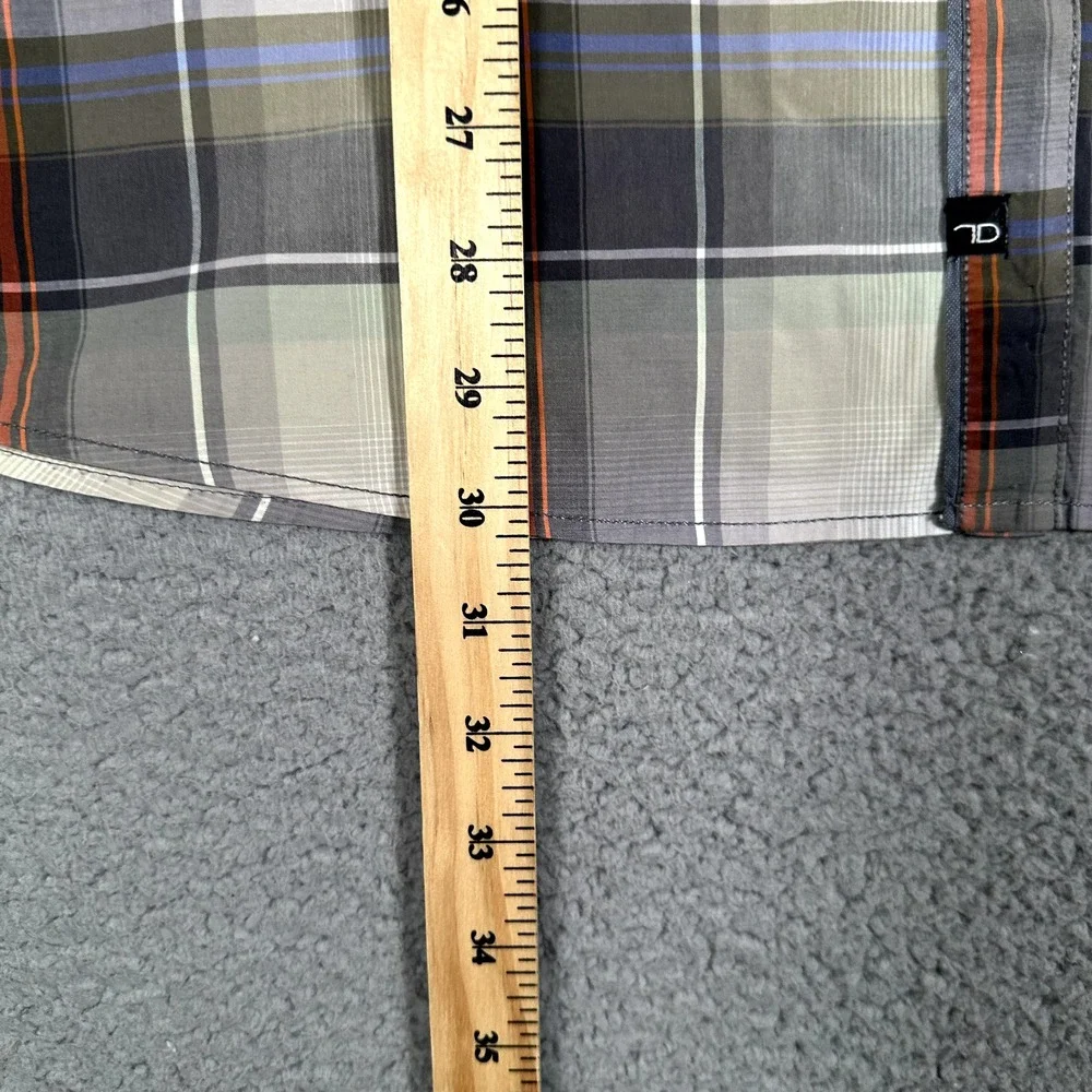 7 Diamonds Shirt Mens XL Plaid Casual Preppy Button Up Double Pocket Logo Cotton